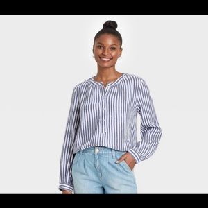 Blue and White Stripped Shirt